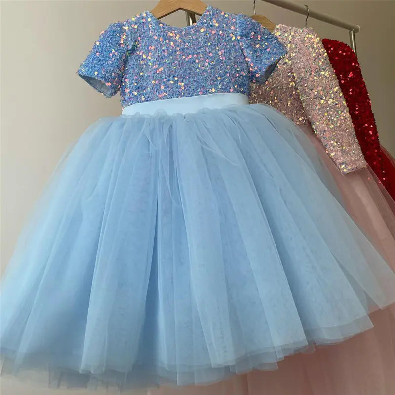 Girls' Sequin Lace Tulle Princess Dress for Parties