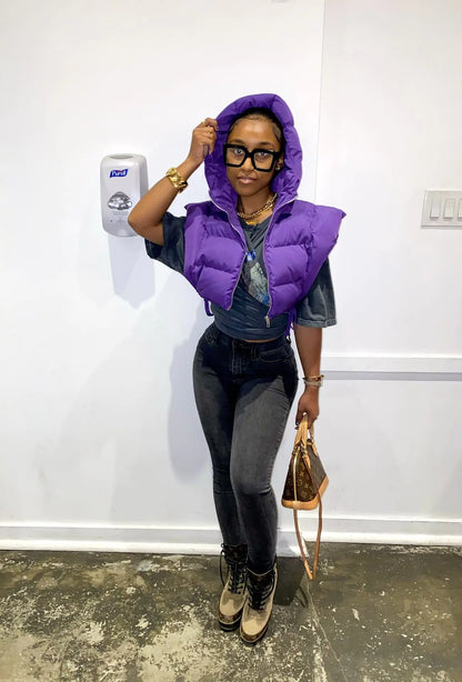 Fashionable Women's Autumn Hooded Jacket with Side Slits