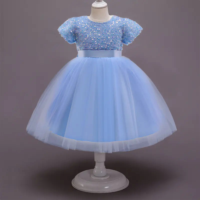 Girls' Sequin Lace Tulle Princess Dress for Parties
