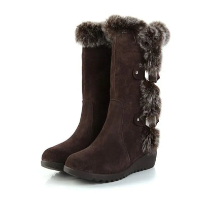 Fleece Lined Winter Snow Boots for Women, Fashionable