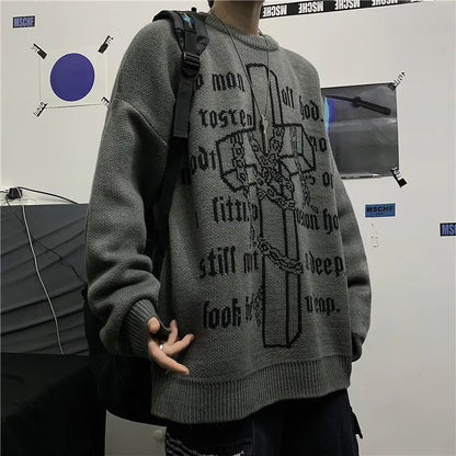 2020 Hip Hop Korean Style Thick Black Sweater