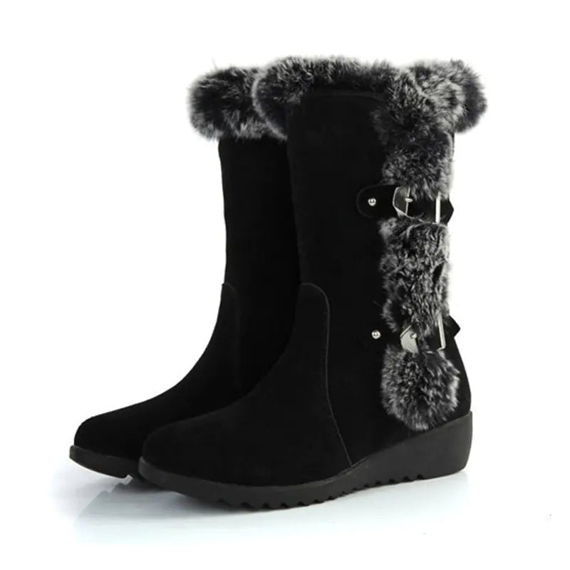 Fleece Lined Winter Snow Boots for Women, Fashionable