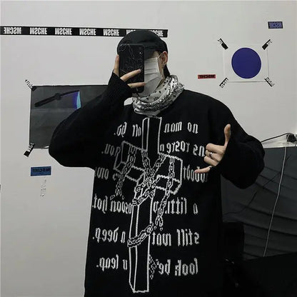 2020 Hip Hop Korean Style Thick Black Sweater