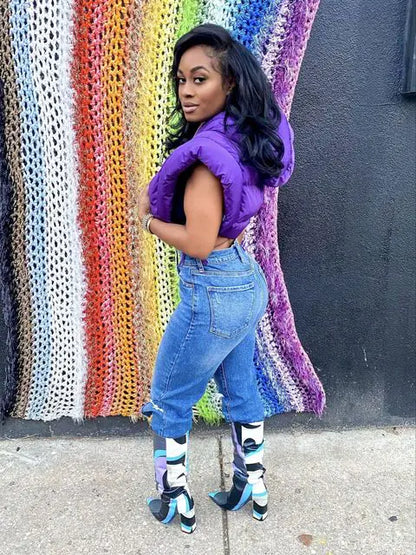 Fashionable Women's Autumn Hooded Jacket with Side Slits