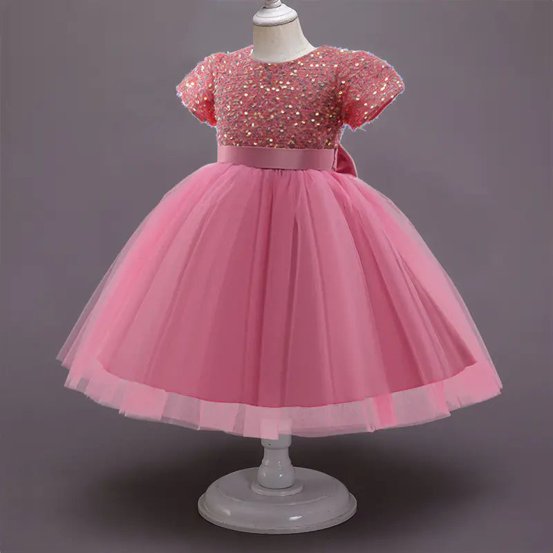 Girls' Sequin Lace Tulle Princess Dress for Parties