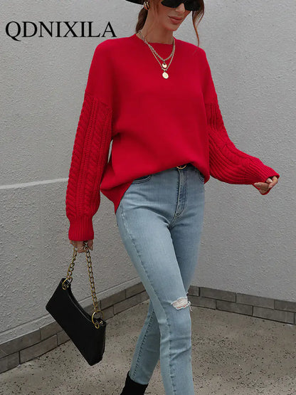 Women's Vintage Knitted Green Wool Sweater