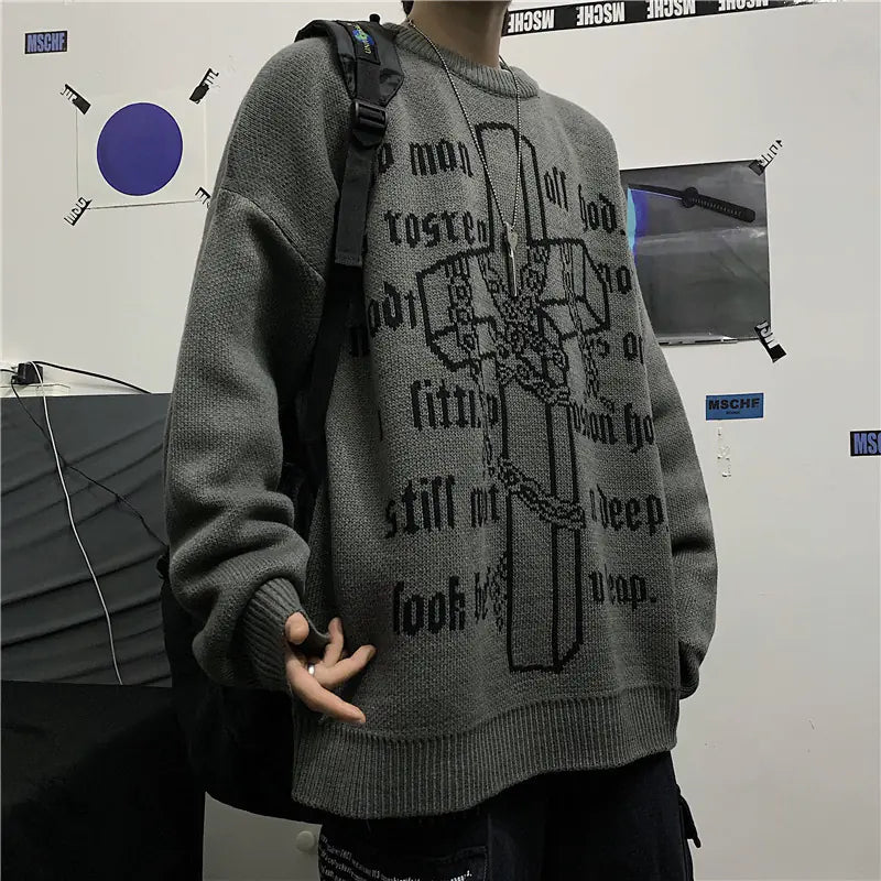 2020 Hip Hop Korean Style Thick Black Sweater