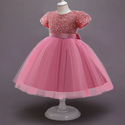 Girls' Sequin Lace Tulle Princess Dress for Parties