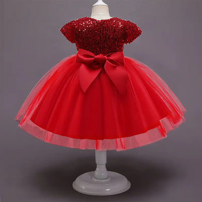 Girls' Sequin Lace Tulle Princess Dress for Parties
