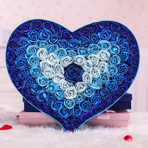 Gradient LED Heart-Shaped Soap Rose Gift Box