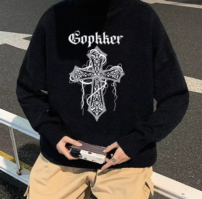 2020 Hip Hop Korean Style Thick Black Sweater