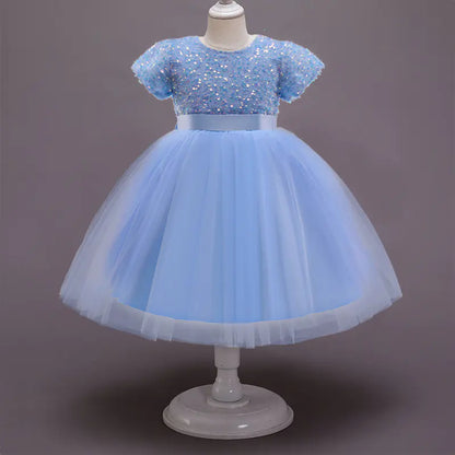 Girls' Sequin Lace Tulle Princess Dress for Parties