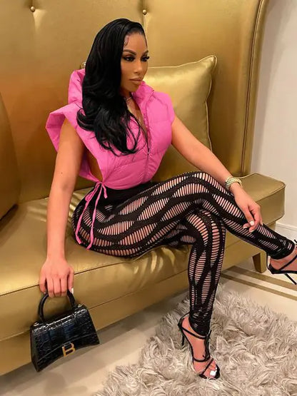 Fashionable Women's Autumn Hooded Jacket with Side Slits