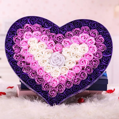 Gradient LED Heart-Shaped Soap Rose Gift Box
