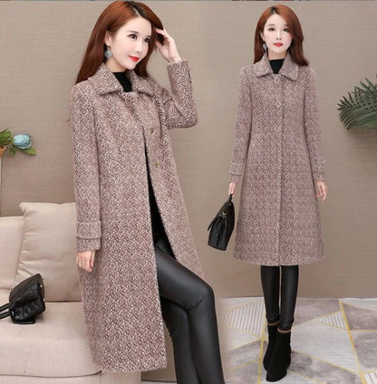 Mid-Length Padded Imitation Mink Fleece Coat for Women