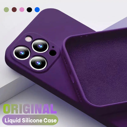 Astubia Square Liquid Silicone Phone Case for iPhone 11-14