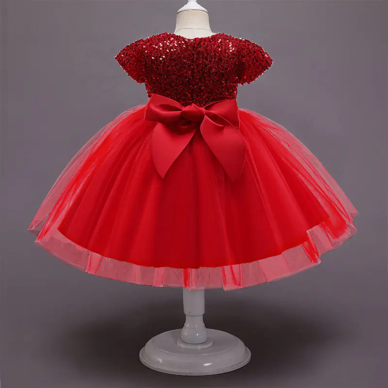 Girls' Sequin Lace Tulle Princess Dress for Parties